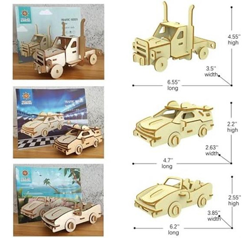 Rompecabezas De Madera 3d - Juego De 6 Piezas Rompecabezas D