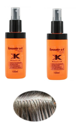 2 Removedor Keratin Fix Para Mega Hair Com Cola De Queratina