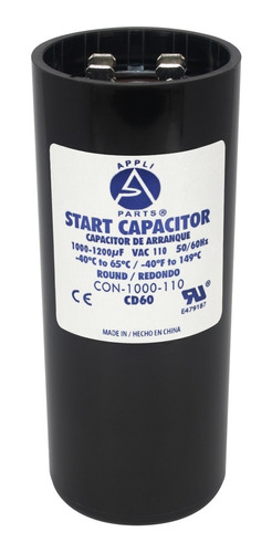 Condensador/ Capacitor De Arranque    1000-1200 Mfd 110v