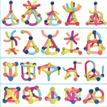 Comprar 42 Pcs Juego De Bloques Construcción Magnéticos Stem Aprende