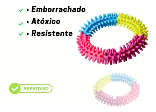 Brinquedo Pet - Anel Colorido Com Cravos De Borrac