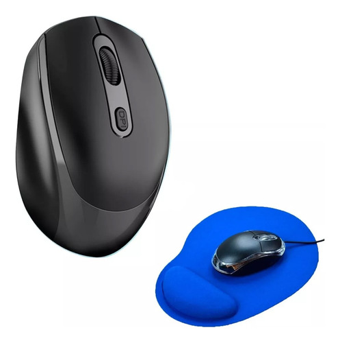 Pack Mouse Inalambrico Mouse Raton + Mouse Pad Almohadilla