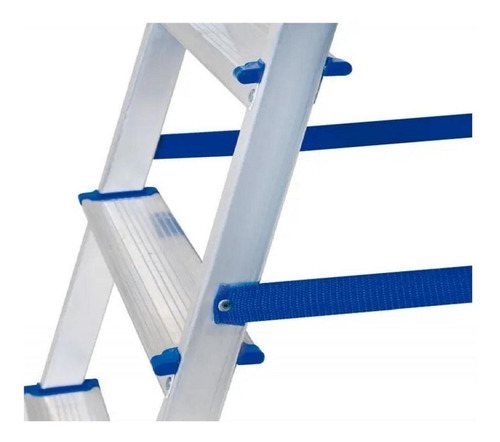 Escalera De Aluminio Tijera 6 Escalones Mor Plegable 5104 Base Antideslizante, Traba De Seguridad. Ultimo Escalon Como Plataforma Y Soporte De Aluminio Para Sujetarse