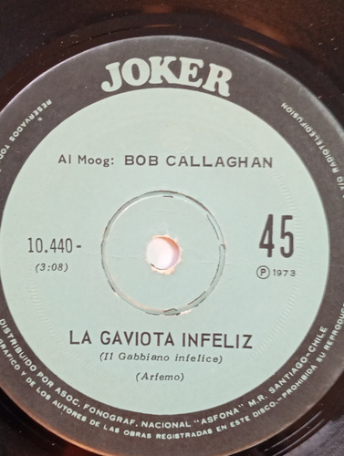 Vinilo Single De Bob Callaghan Tema Del Padrino ( B83-p182 (Usado)