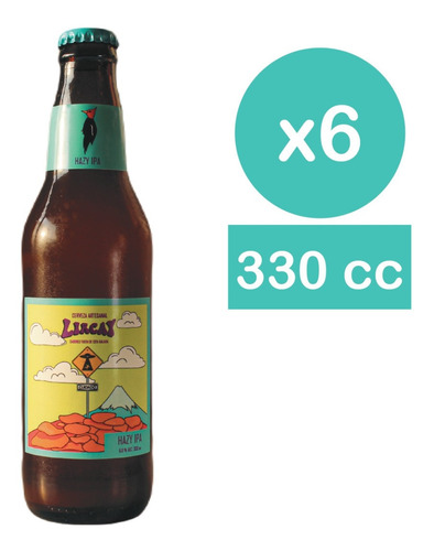 Sixpack Cerveza Artesanal Lircay Hazy Ipa 330cc Botella