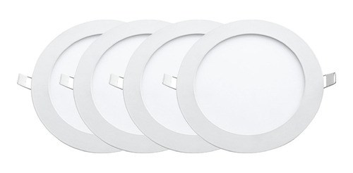 4 X Panel Plafon Spot Embutido Led Redondo 6w Luz Embutir Fr