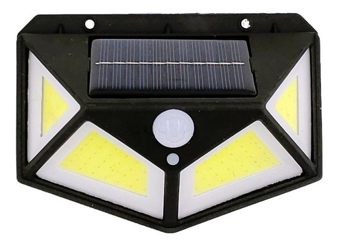 Luminária Solar 100 Leds Com Sensor De Presença Automatico Cor Preto