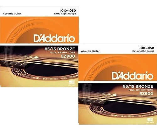 2 Juegos Cuerdas Guitarra Acústica Daddario Ez900 10-50 )