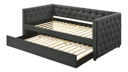 Imagen 3 de 4 de Daybed Matrimonial Romona Gris, Cama Canguro Gris Oscuro