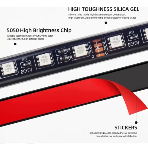 . Coche Chasis Tira De Luces Led Rgb For Autocon App Control