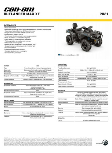 Can-am Quadriciclo Outlander 850 Max. 2021