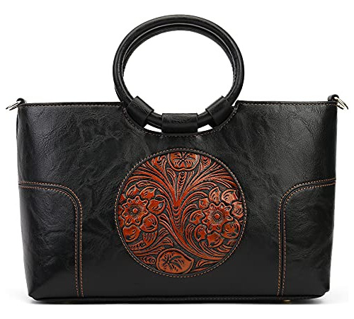 Bolso De Pu Para Mujer,vintage Diseño Embossed Totem Skr7c