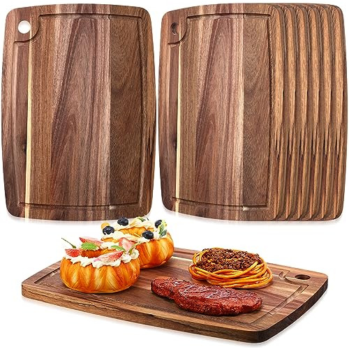6 Tablas De Cortar De Madera De Acacia Cocina, Tablas R...