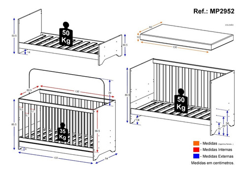 Imagen 4 de 4 de Cuna Elsa + Colchón 3 En 1 Mini Cama, Sofá Color Blanco