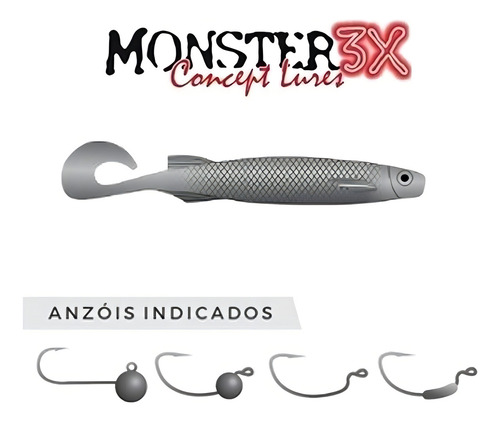 Isca Artificial Monster 3x E-shad 12cm - Cor - Mellow 5 Pçs