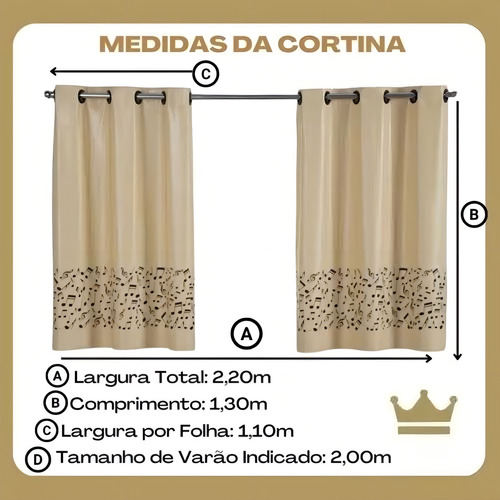 Cortina Blackout De Varão 2,20 X 1,30 Veda Luz Rapido Cor Nude Futebol