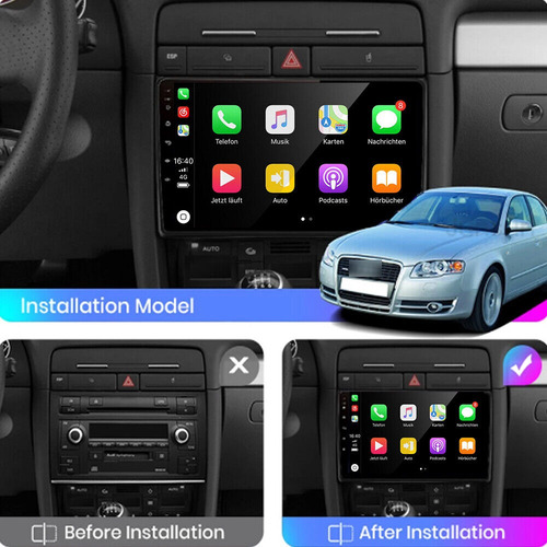 Pantalla Audi A4 2002-2008 Carplay Estereo 4+64 Android 14