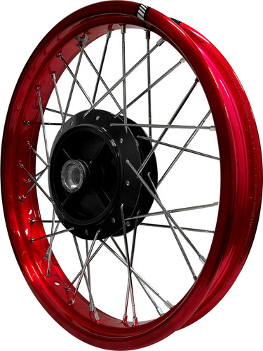 Par Roda Alumínio Vermelho Viper Cubo Preto Titan 150 Esd