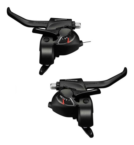 Imagen 5 de 7 de Par De Shifters Integrados Shimano Ez Fire Ef41 - 3x7 Vel.
