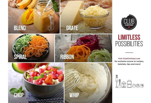 Chefman Inmersión Licuadora Y Eléctrico Spiralizer / Vegetal
