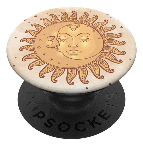 Retro Vintage Sun And Moon Crescent Faz Sky Stars Popsockets