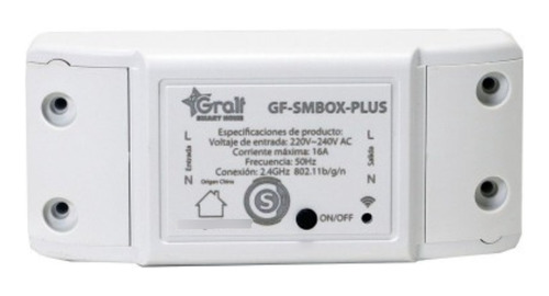 Gralf GF-SMBOX-PLUS interruptor Wifi inteligente 16a Inalambrico domotica smart Blanco