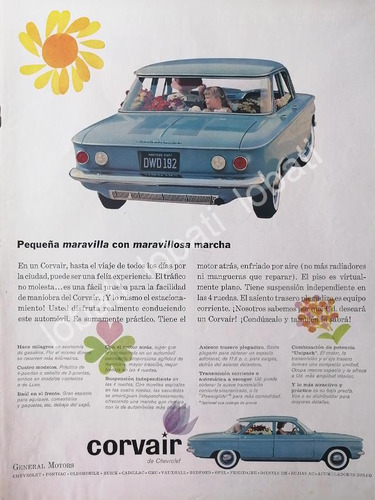 Cartel Vintage Antiguo De Autos Chevrolet Corvair 1960 /587