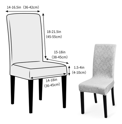 Fundas De Sillas De Comedor, Terciopelo Elástico, Modelo Par