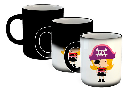 Taza Magica Girl Pirate Pirata Niña Dibujo Caricatura