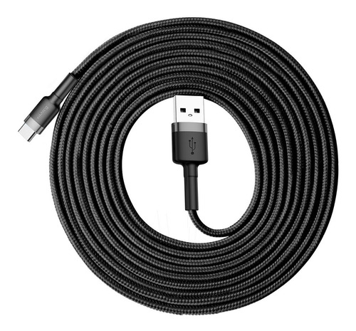 Cable usb tipo C Baseus negro/gris con entrada USB salida USB-C