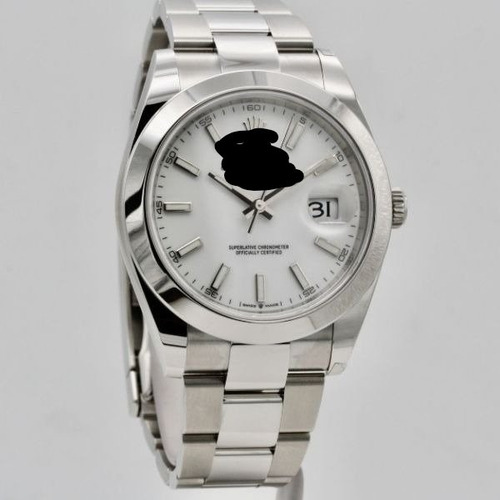 Reloj Rolex Datejust Blanco Automatico Con Caja Plateado Plateado Blanco (Reacondicionado)