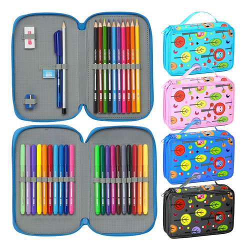 Lapicera Organizadora Colores Lápices Doble Compartimiento