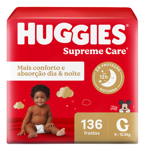 Huggies Pacote De Fraldas Supreme Care G Com 136 Unidades Sem gênero