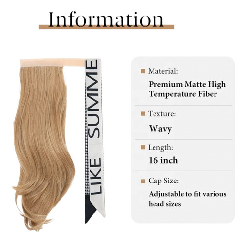Coleta Extensión Ponytail Cola De Caballo+ Pañuelo P041 27/613