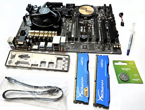 Kit Asus Z97 + Xeon E3-1226 V3 + Cooler Intel + 16gb Hyper X Marrom-escuro