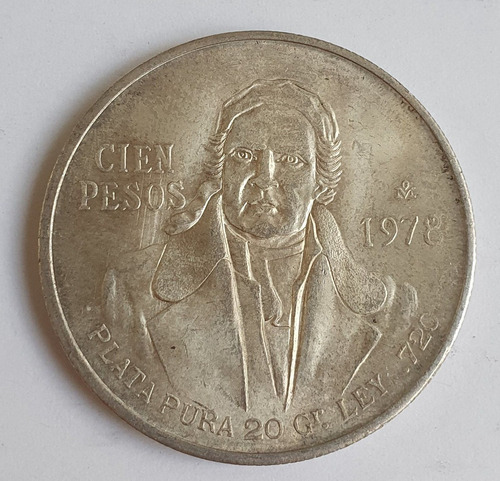 Moneda De Colección De 100 Pesos México Plata Pura .720 1977