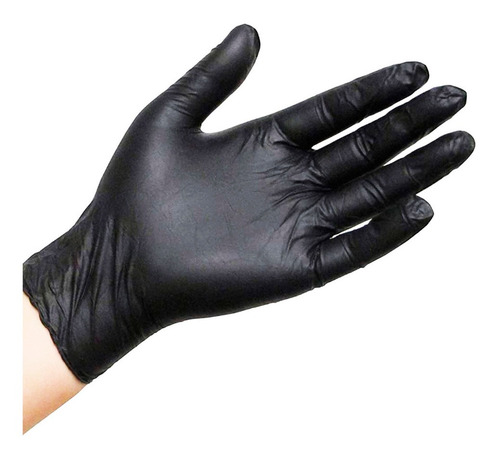Guantes De Nitrilo S/ Polvo Negro X100 Unidads Descartables