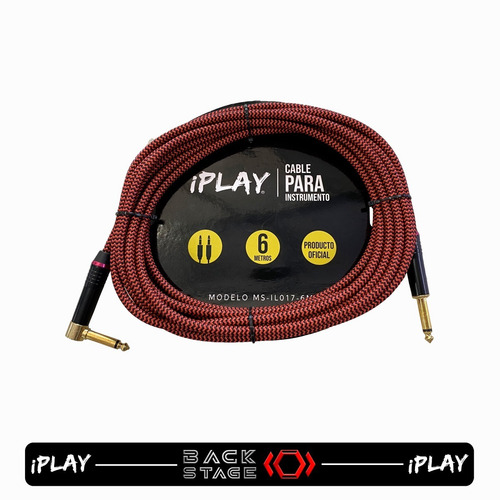 Imagen 1 de 7 de Iplay Ms-017-6m Cable Textil De 6 Metros Conector Angulado