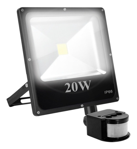 Reflector Led 20w Sensor De Movimiento Exterior Ip66 Frio