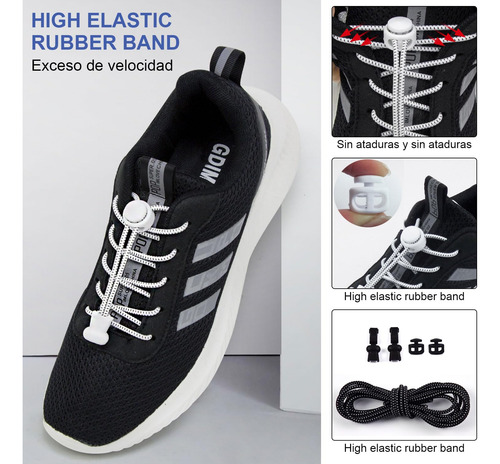 4 Pares Agujetas Elasticas, Cordones Elásticos Tenis