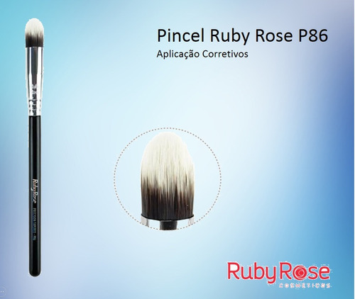 3 Pincel Ruby Rose Precison Tapered P86 Corretivo Kit C/ 3 U