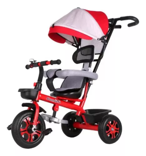 Motoca Infantil Triciclo Pedalar Menino Menina Cor Vermelho