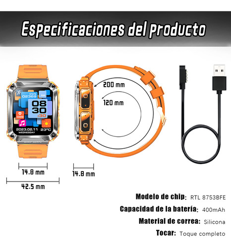 Smartwatch Reloj Inteligente Bluetooth Con Auriculare 1.96
