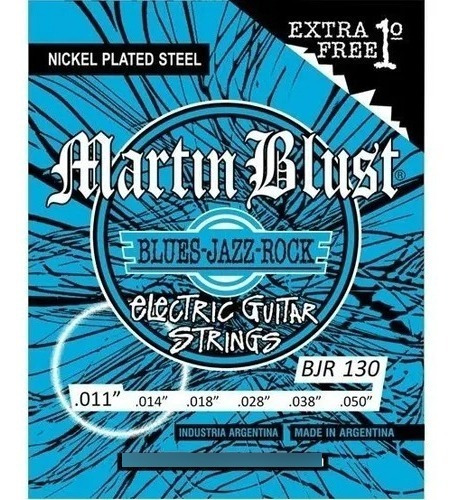 Cuerdas Encordado 011 Guitarra Eléctrica Martin Blust Bjr130