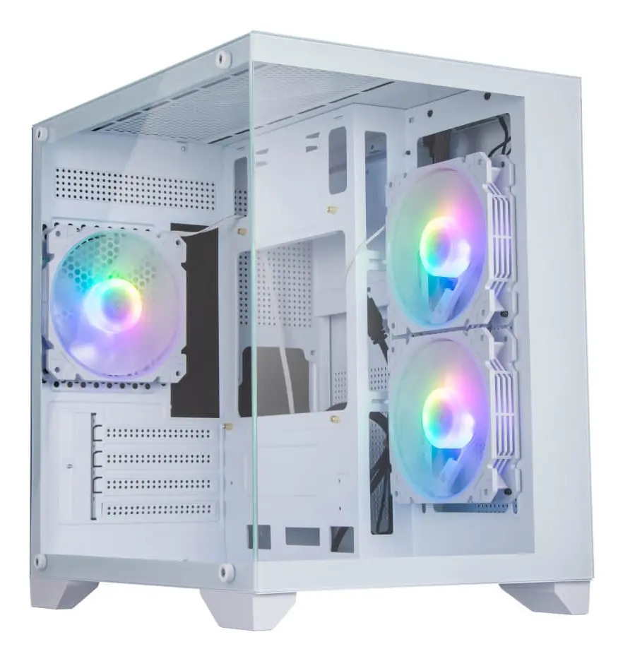 Gabinete Gamer Branco Soul Pro Bg-052 3 Fan Argb Aquario
