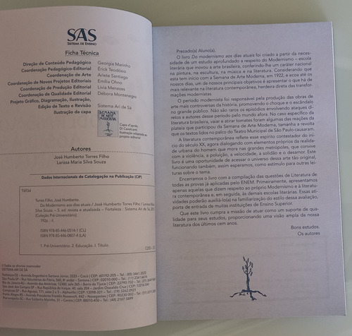 Livro Do Modernismo Aos Dias Atuais , Sas, 2015, 192 Pgs (Usado)