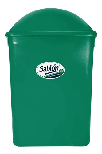2 Botes De Basura 42 L Verde Gris Con Tapa Balancín Lateral