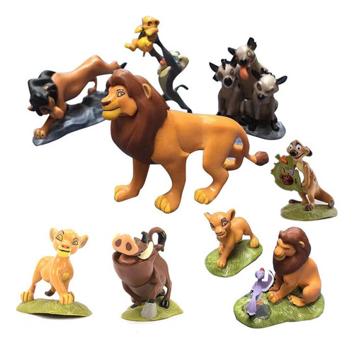(9 Piezas) El Rey León Simba Nala Mufasa Figura Modelo Jugue