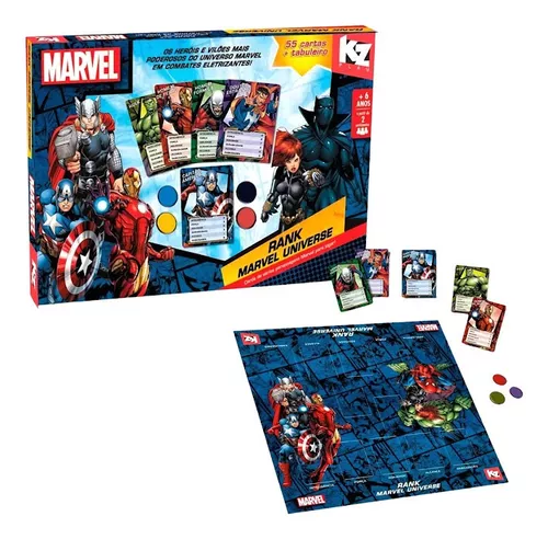 Jogo de Cartas - Marvel - Os Vingadores - Rank - 2 Jogadores ou Mais - Elka