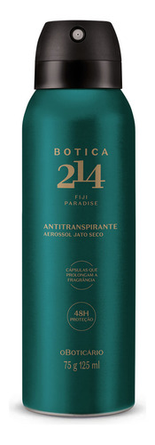 Boticário botica 214 fiji paradise desodorante 125ml fragrância perfumaria masculina